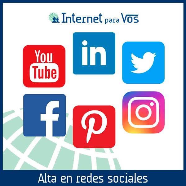Ilustración: logos de redes sociales. Creamos tu perfil en Facebook, Instagram, Pinterest, YouTube, Twitter y otras redes, con el estilo de tu marca.