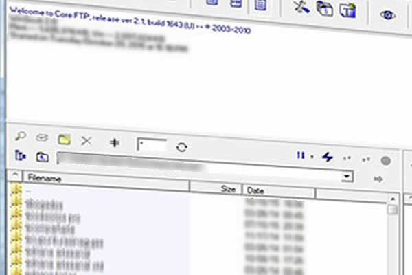 Vista del programa FTP Core FTP