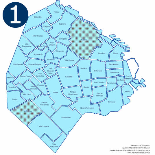 Mapa de barrios de CABA en Adobe Animate