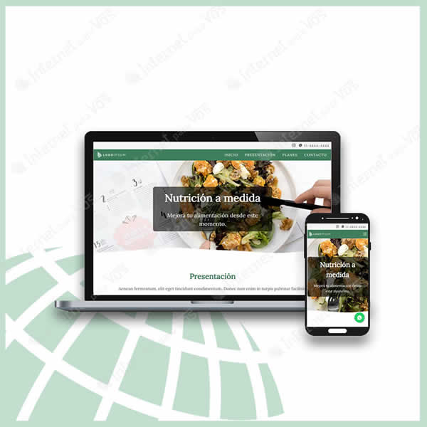 Sitio NUTRICIONISTA vista notebook y celular